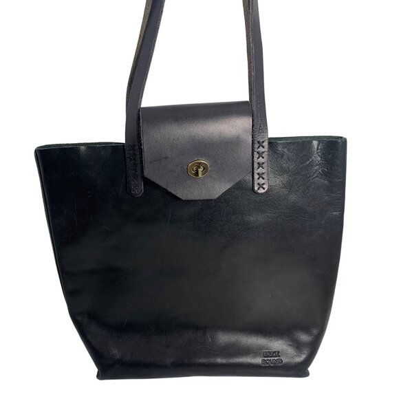 BRICK BOUND Black Leather Tote Shoulder Handbag Chinle / Raw - USA Made - Picture 1 of 10